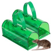 JLLOM Humane Mouse Trap with Handle,Catch and Release Mouse Traps for Mice,Mouse Catcher Quick Effective(2PCS)