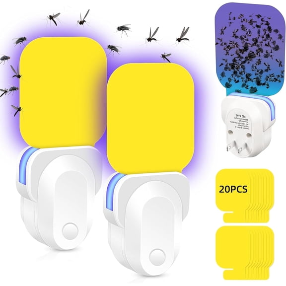 JahyShow Indoor Flying Insect Trap - Includes 10 Refills - Powerful Bug Light to Keep Your Space Bug-Free(2Pack)