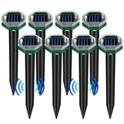 G PEH Mole Repellent,8 Pack Solar Powered Outdoor,Gopher Repellent Ultrasonic Mole Repellent Stakes Waterproof Sonic Mole Spikes for Garden Yard Home Use,Get Rid of Moles Groundhog Snake Repellent