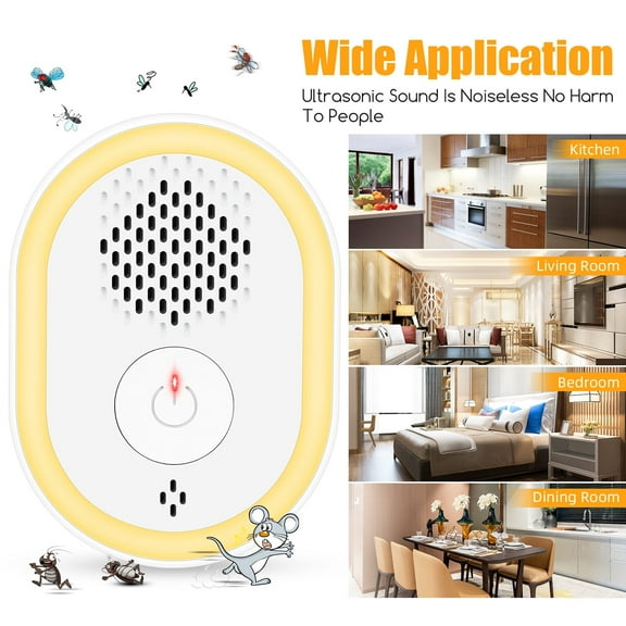 JahyShow Pest Repeller 4 Packs - 2024 Upgrade Electronic Plug in Strongest Ultrasonic Alarm Indoor Pest Control - Warehouses Residences