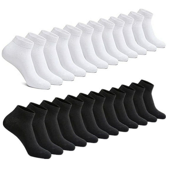 G·PEH Premium Luxury Cotton Athletic Socks 6/12 Pairs Black/White - Breathable & Comfortable All Day