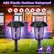 G   PEH Solar Bug Zapper, 2 Pack Outdoor Solar Powered Mosquito Zapper Killer Lamp Fly Zapper Repellent Lighting Stake Landscape Fixture