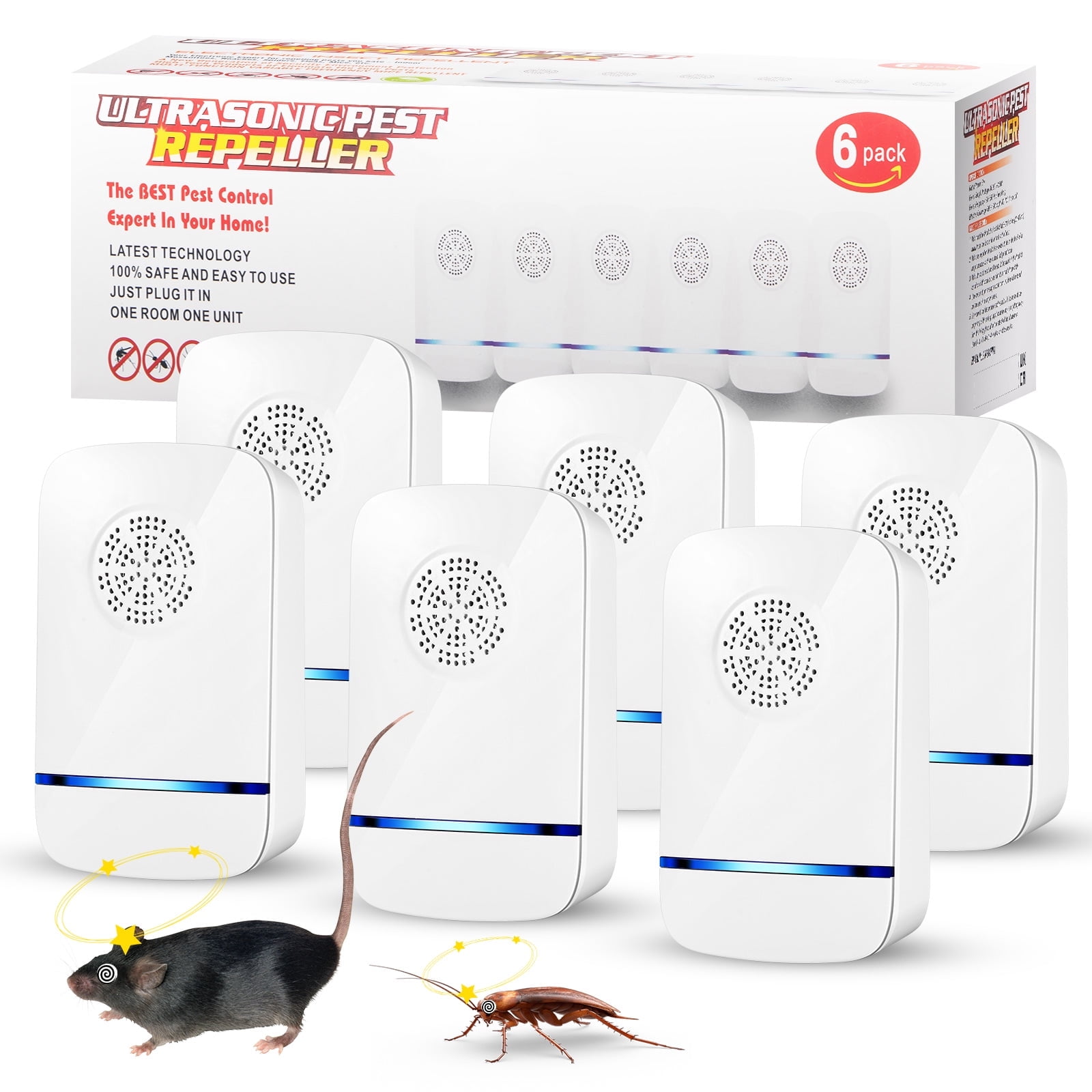 JahyShow Ultrasonic Pest Repeller Electronic Repellent Plug in Indoor ...