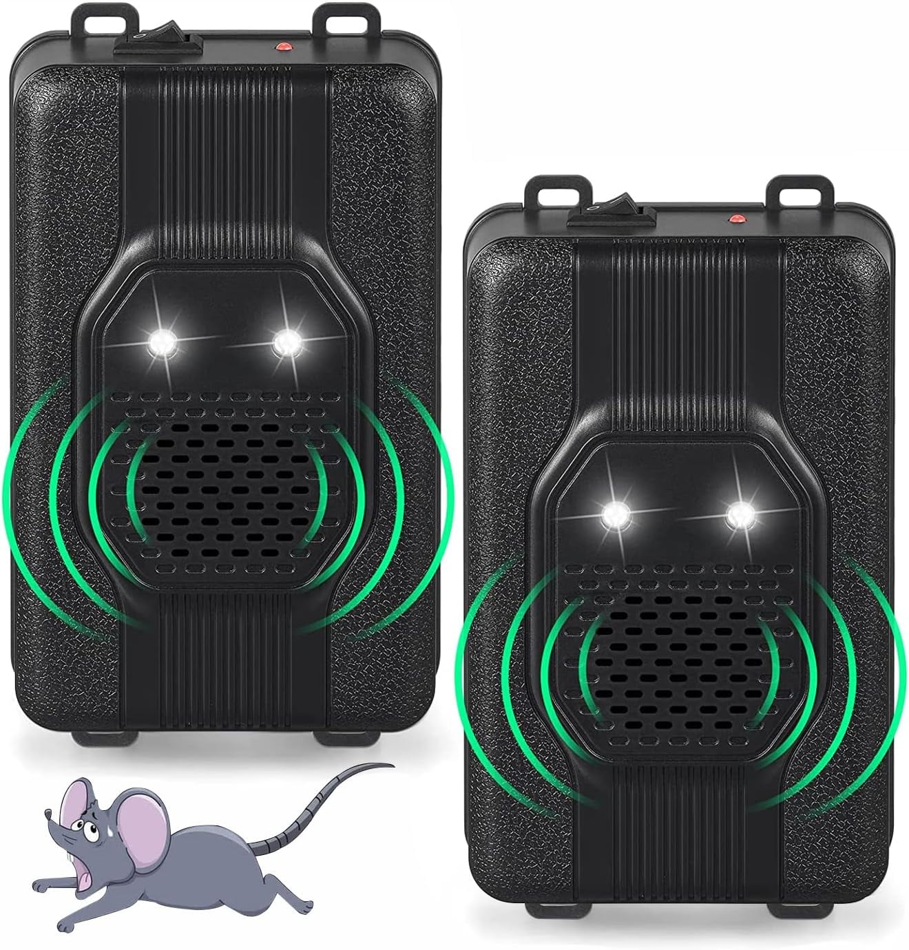 G·PEH Ultrasonic Rodent Repellent LED Strobe Lights 2 Pack Truck Car Garage Basement Wide Coverage