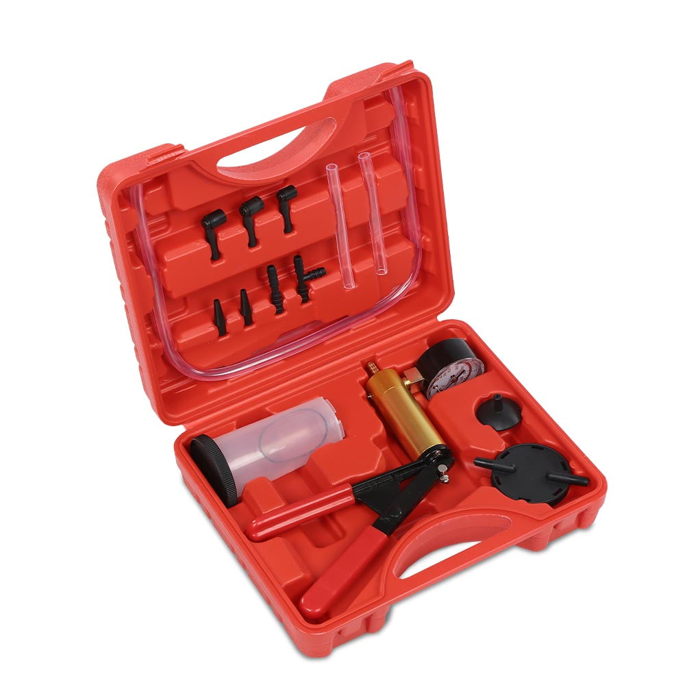 GPlus 16pcs Hand Held Vacuum Pressure Pump Tester Set Brake Fluid