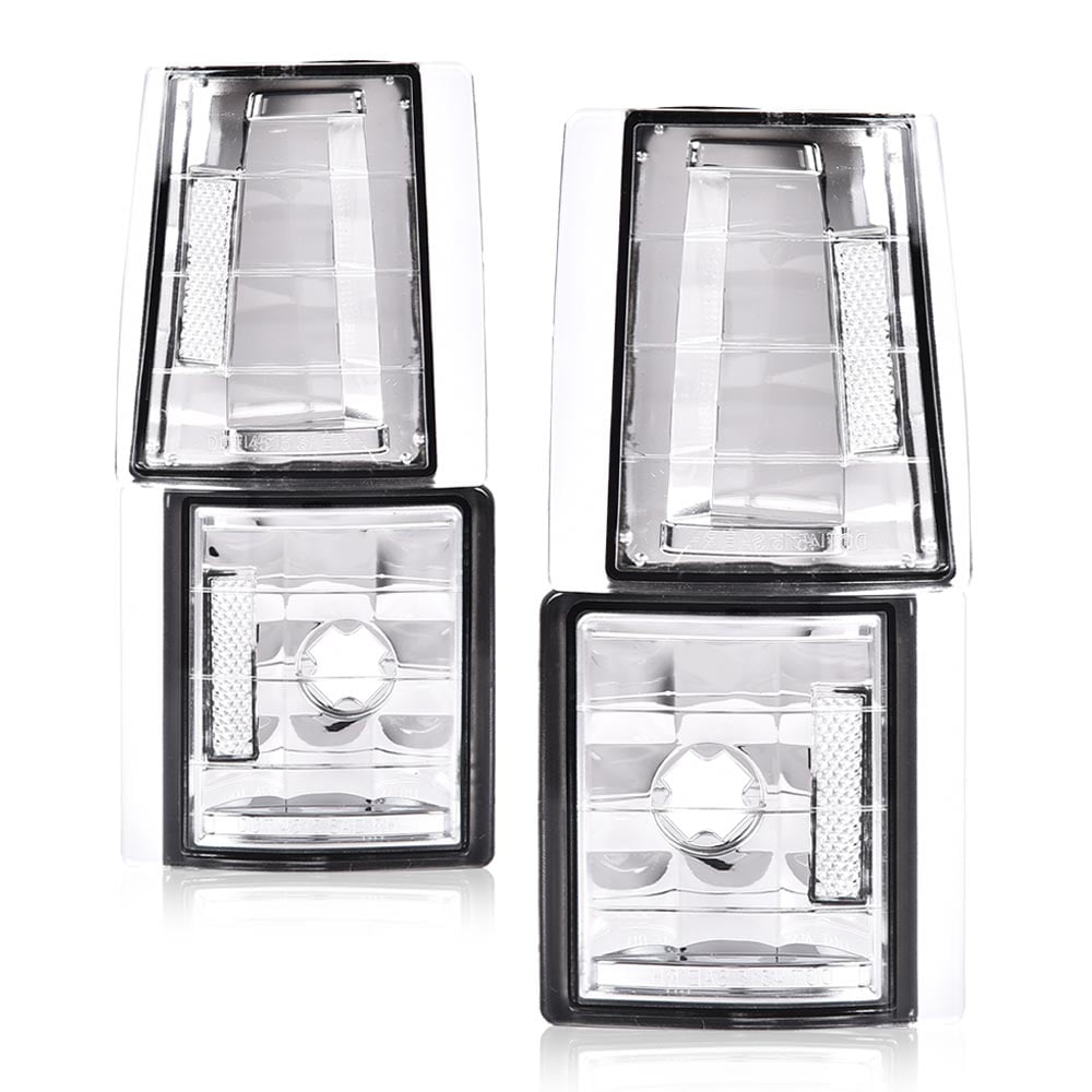 G-Plus 4Pcs White Clear Corner Signal Side Marker Lamps Fit for