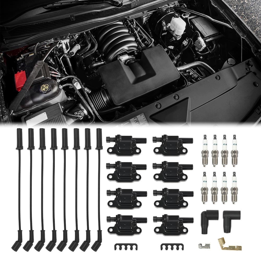 GPlus 8PCS Square Ignition Coil & Spark Plug &Wires Fit for 20072013