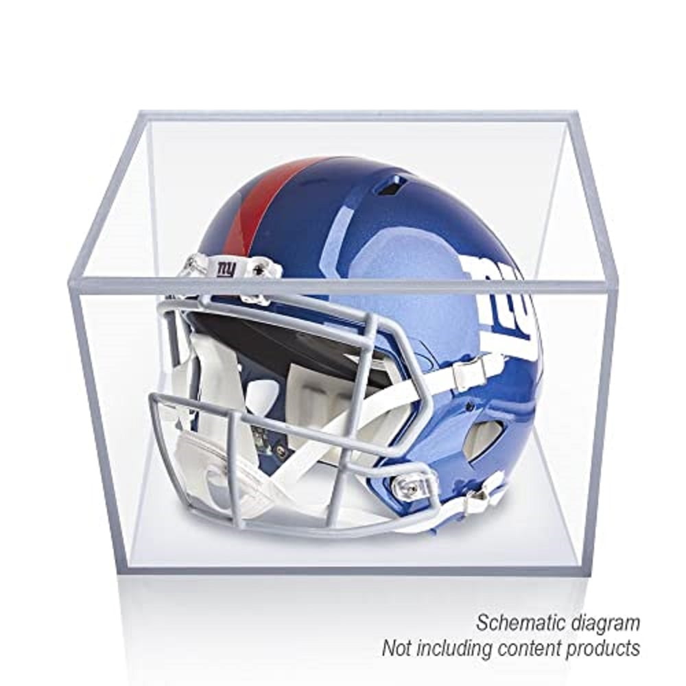 GPlus Display Box, Mini Football Helmet Cases UV Protected Acrylic Cube Football Holder Square
