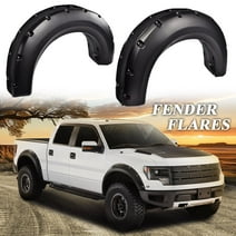 G-Plus Fender Flares Fit for 2009-2014 Ford F150 Rivet Style Smooth Black Wheel Cover Protector 4pcs
