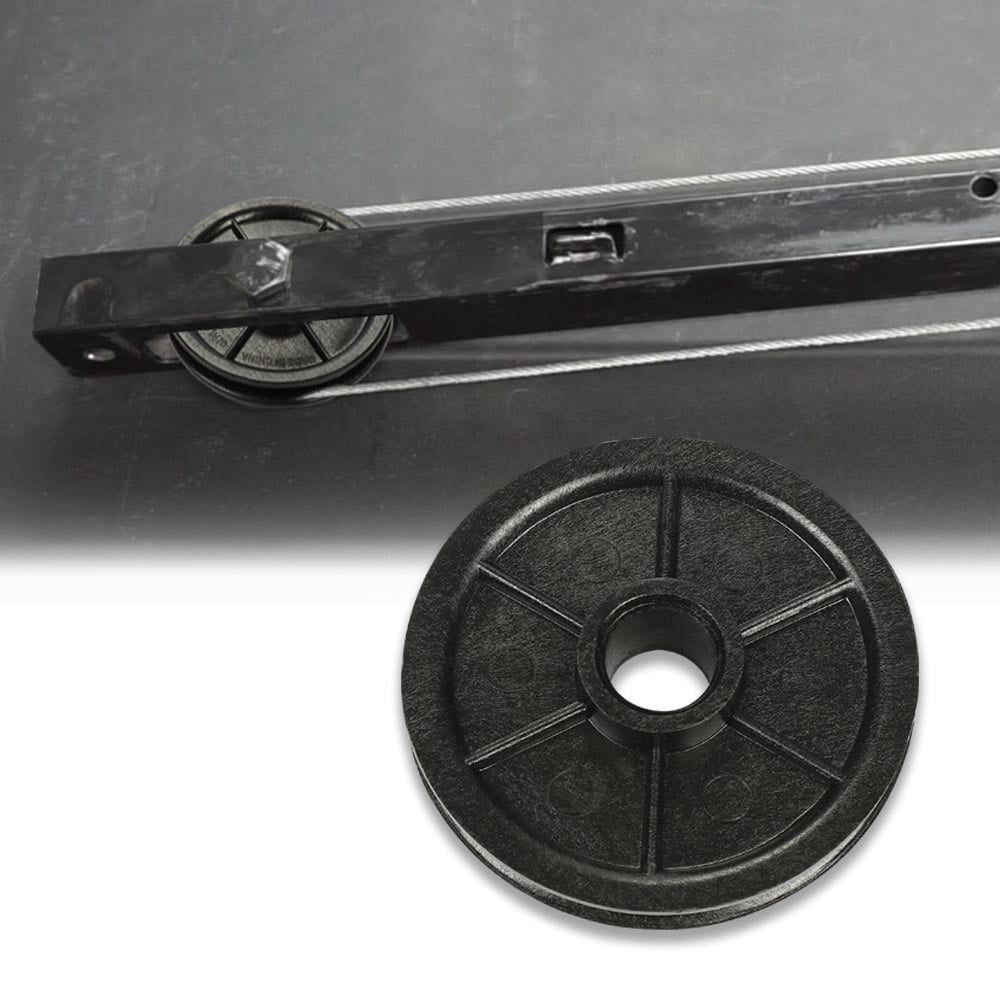 Garage Door Idler Pulley 144C56 - Black Plastic 2" OD For Chain/Cable Drive, Fits Square Rail Openers