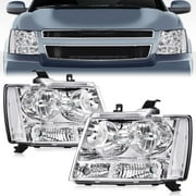 G-Plus Headlights Assembly Headlamps Fit for 2007-2014 Avalanche Tahoe Suburban Bumper Lamp