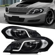 G-Plus LED DRL Headlights Assembly Bumper Headlamps Fit for 2006-2016 Chevy Impala/Monte Carlo