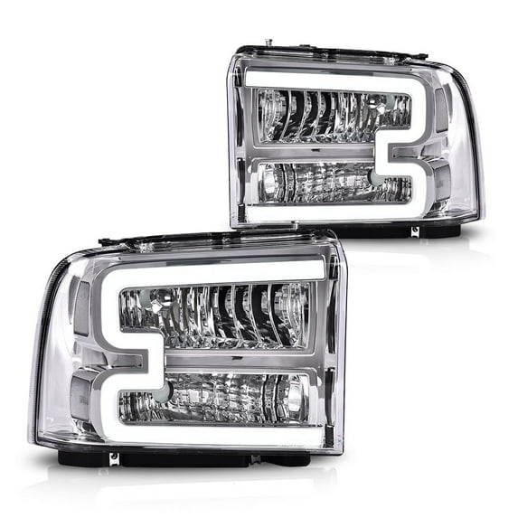 G-Plus LED DRL Headlights Fit for Ford F250 F350 F450 F550 Super Duty 2005-2007 Bumper Headlamps