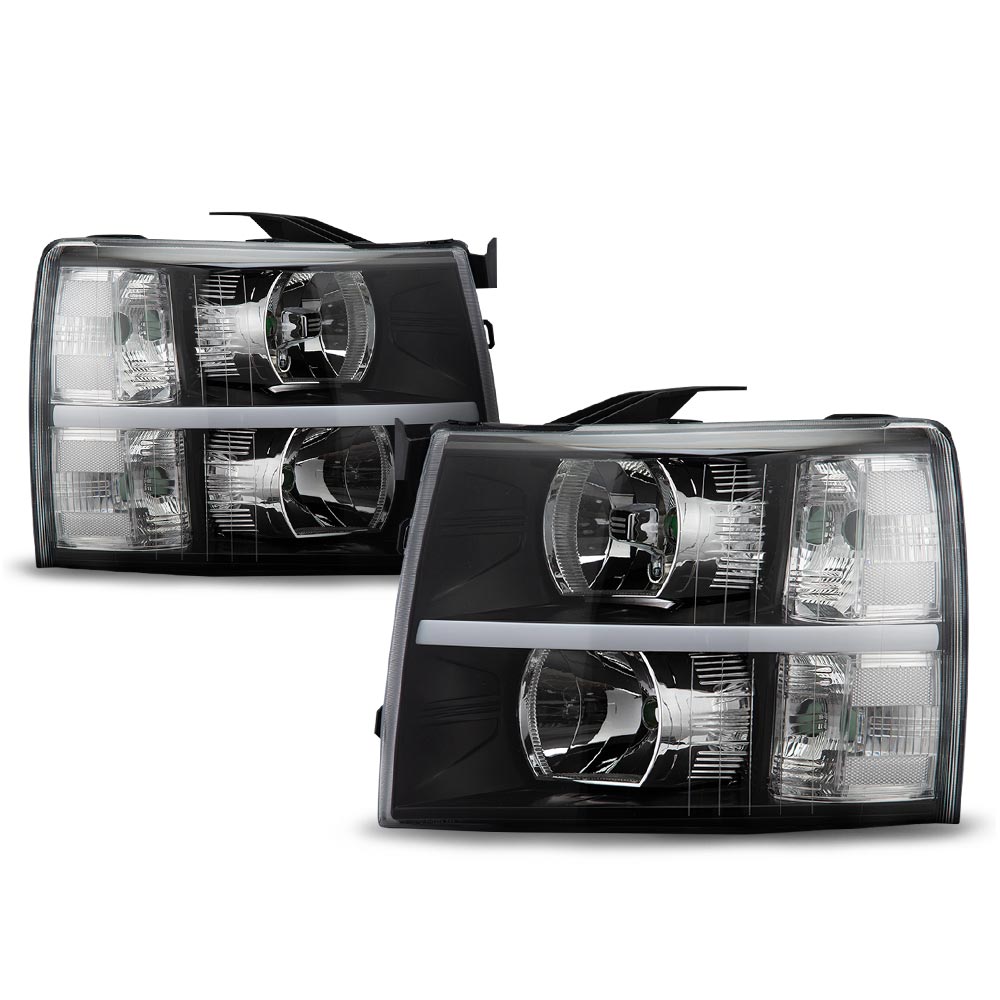 G-Plus LED DRL Headlights Fit for 2007-2014 Chevy Silverado 2500