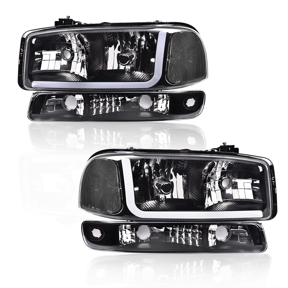 G Plus LED DRL Headlights Fit for1999 2007 GMC Sierra 1500