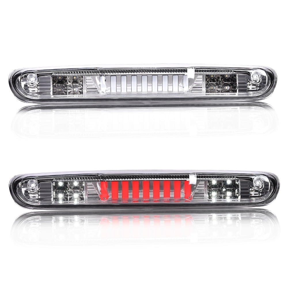 LED Third Brake Light For Chevy Silverado & GMC Sierra 2007-2014 - Smoked Lens With White Cargo/Reverse Light & Red Strobe