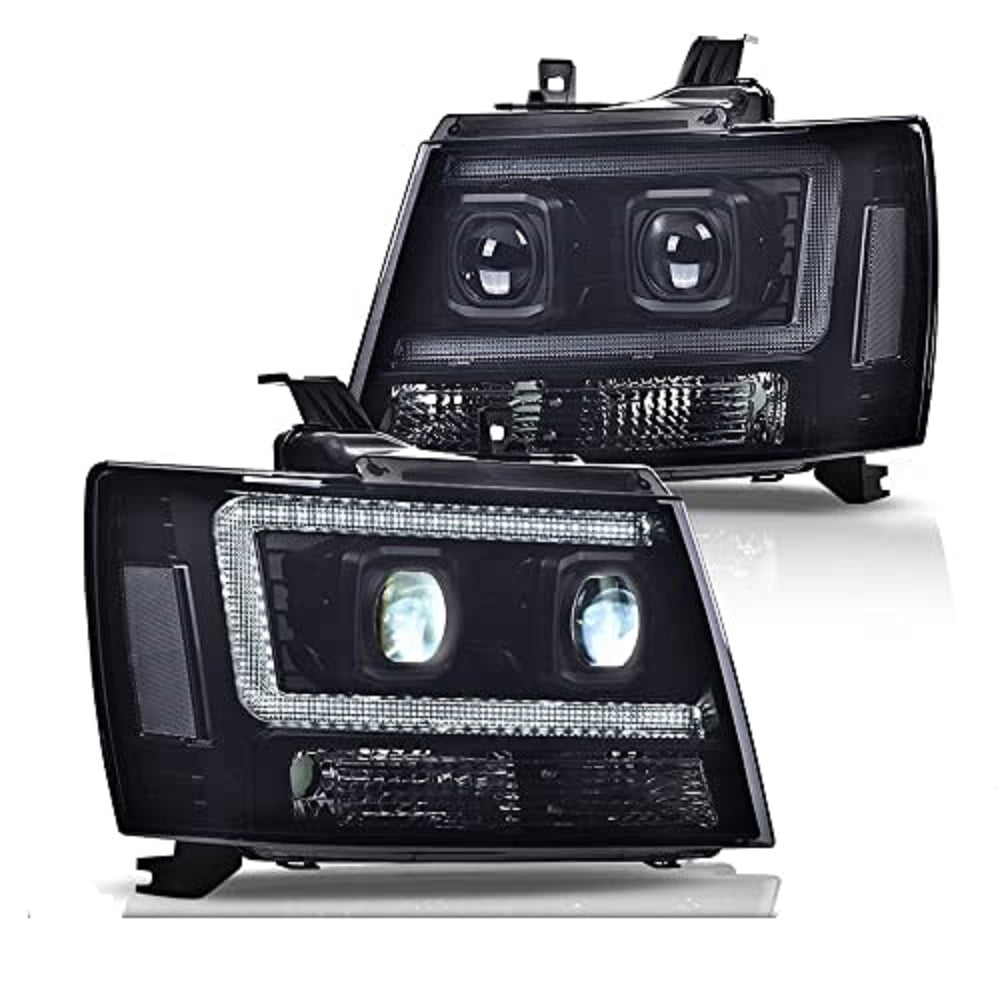 GPlus LED Tube Dual Projector Headlights Kit Fit for 20072014 Chevy