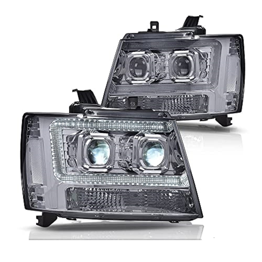 GPlus LED Tube Dual Projector Headlights Kit Fit for 20072014 Chevy