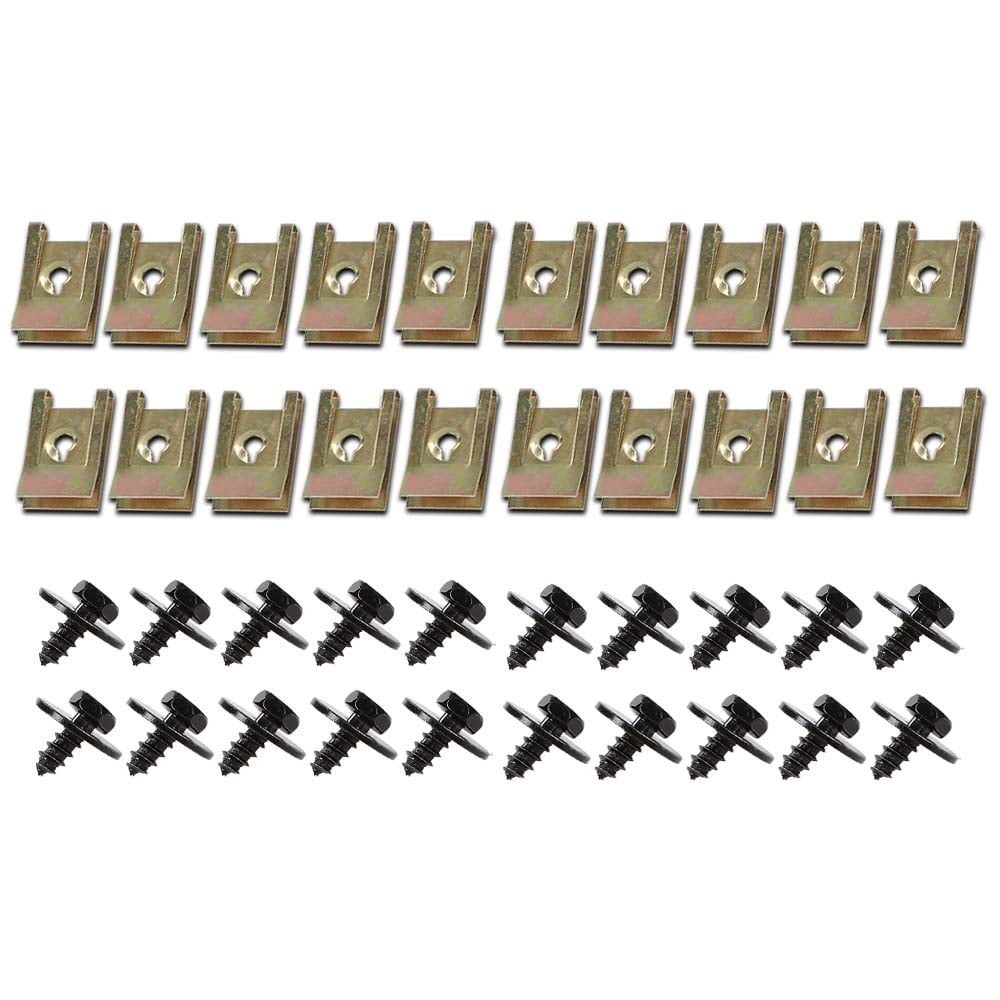 GPlus Metal automobile screw body fender bumper retainer Unut clip gasket fastener 40Pcs Fit