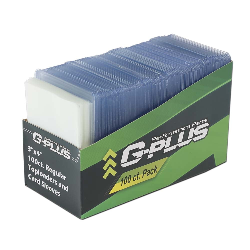 G-Plus Regular 3x4 Toploaders + 100 Soft Sleeves New Top loaders Clear