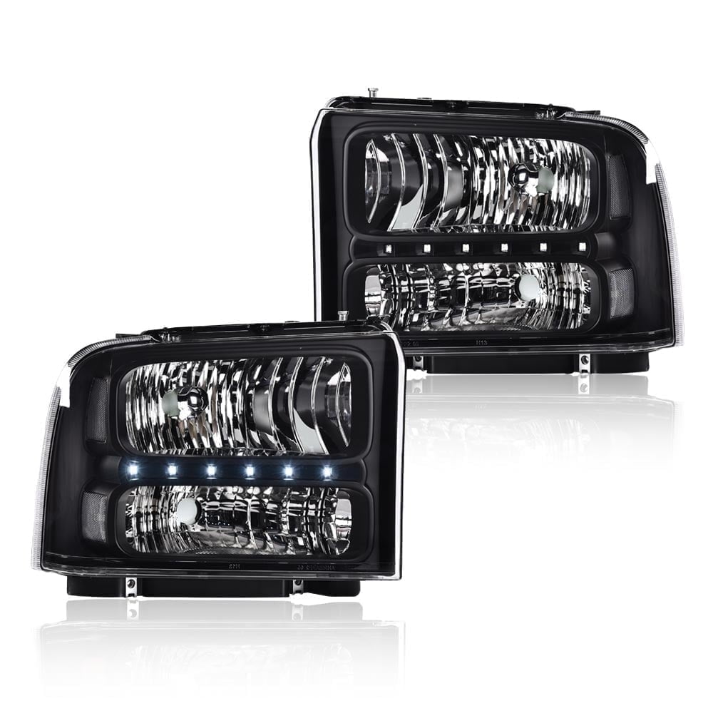 Spec-D Tuning Black LED Bar Headlights Compatible with 2005-2007 Ford