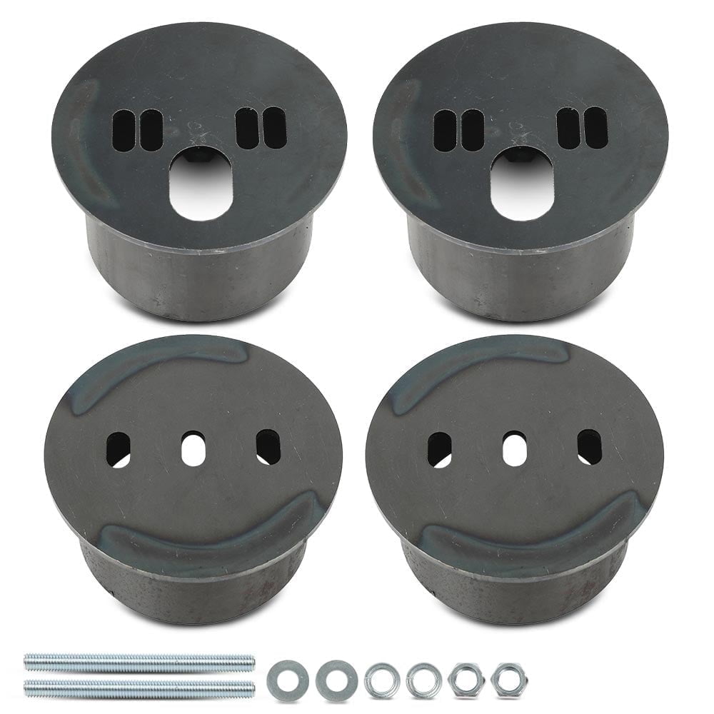 Universal Front Air Ride Bag Brackets & Cups Kit - 4.5" OD Fit For Chevy Cars & Trucks
