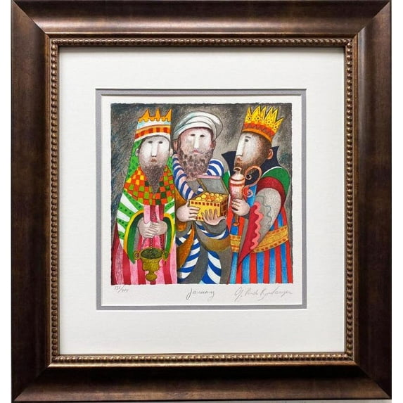 G.R. Boulanger "January" Limited Ed Litho FRAMED ART Generic