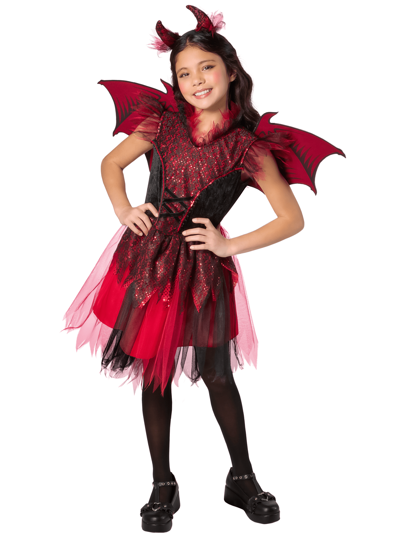 Red Devil Halloween Costume for Childrean, Girl's Size S (6/6x), by Way to Celebrate