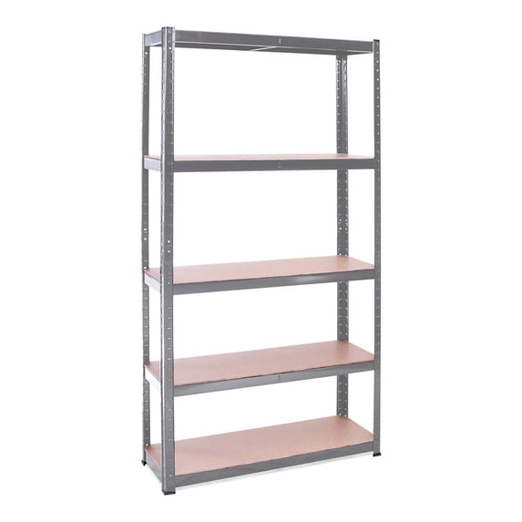 G-Rack Garage Storage Shelving Unit - 1 Bay, Grey Racking - 70” x 35” x 12” - 5-Tier Shelves - 386lbs Load/Tier (1929lbs/Unit) - 5 Year Warranty