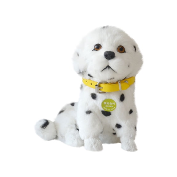 G Realistic Simulation Plush Dog Toy With Barking Sound Interactive Furry Pet Figure For Home Office Desk Decoration And Gift Style G