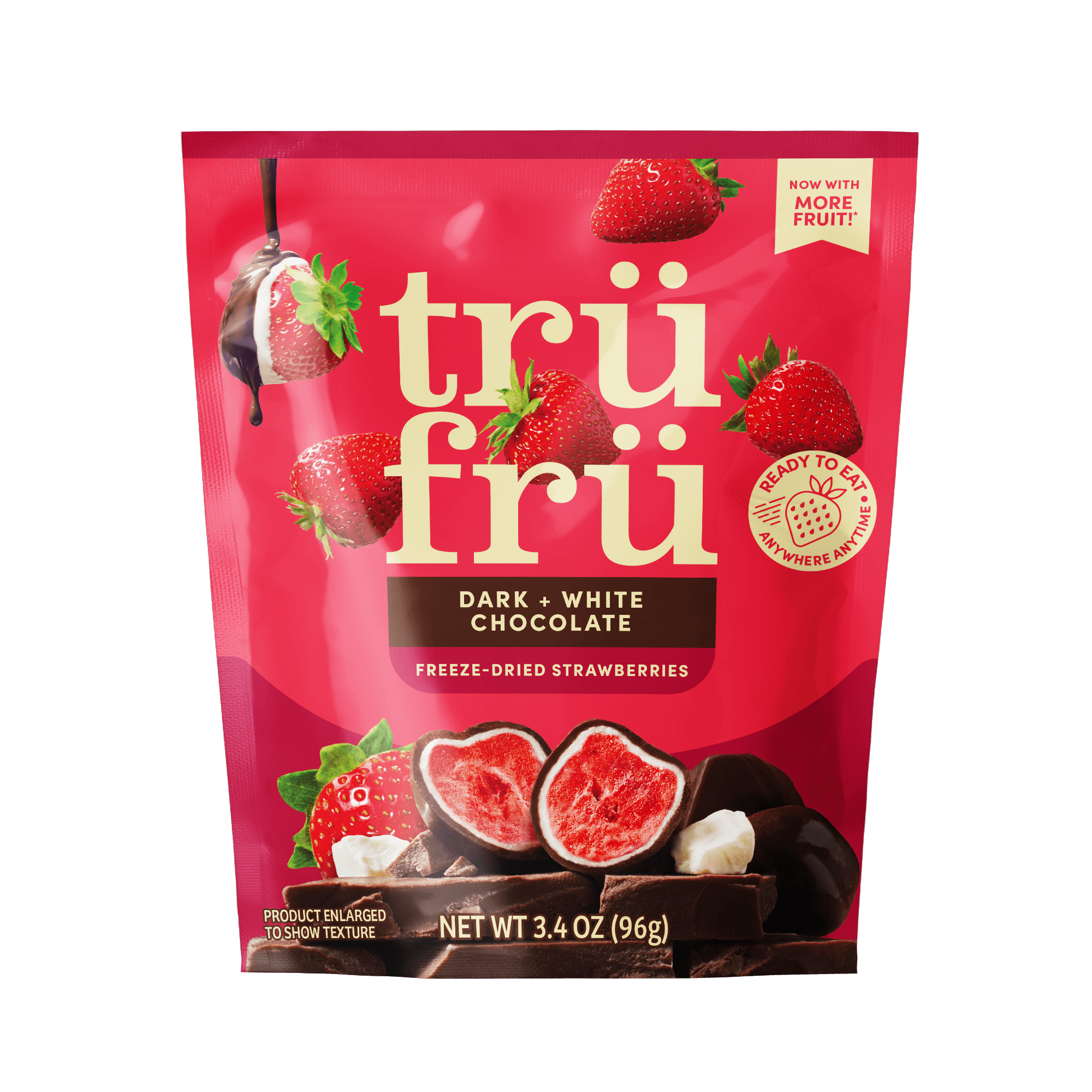 Tru Fru Freeze Dried Strawberries in Dark & White Chocolate, 3.4 oz