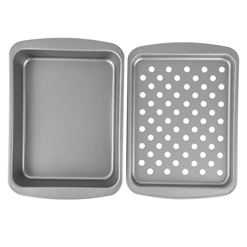 G & S Metal Products Company OvenStuff Nonstick Toaster Oven Bake, Broil and Roast Set, 6.5 x 1.8 x 8.5 inches, Gray