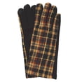 thumbnail image 1 of G&S Womens Tan Red & Black Plaid Stretch Fit Texting & Tech Smart Gloves, 1 of 1