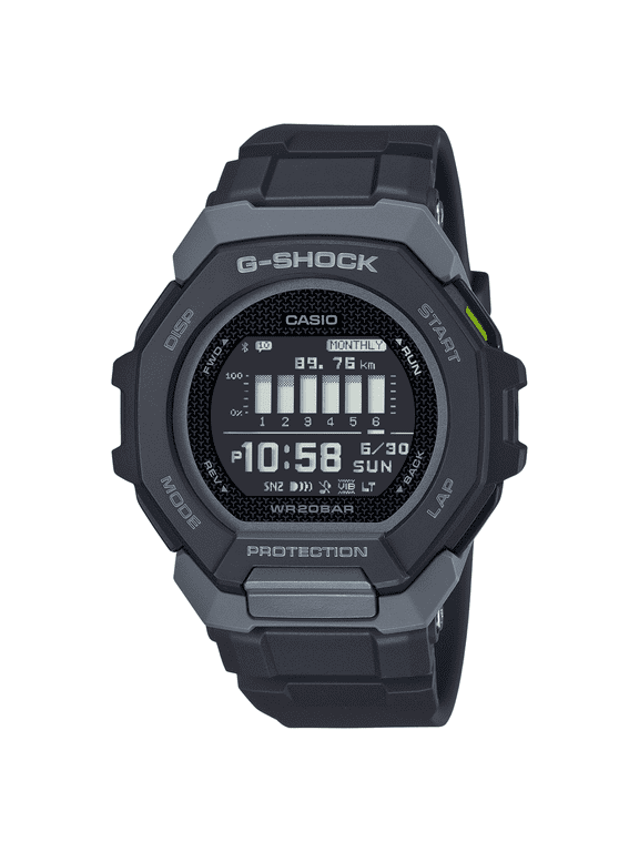 G-Shock Men's Connected Fitness Watch GBD300-1 Bluetooth, Shock Resistant, 200M Water Resistant, Black Resin