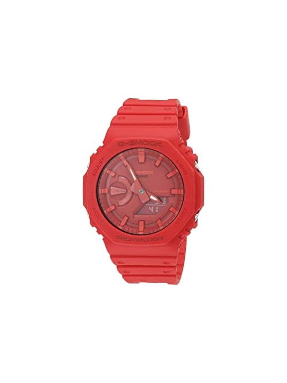 by Casio Men's 20mm Resin Strap Wristwatch, Red and Black, (GA-2100-4ADR)