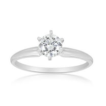G/SI 1/2 Carat TW Round Diamond Solitaire Engagement Ring in 14k White Gold