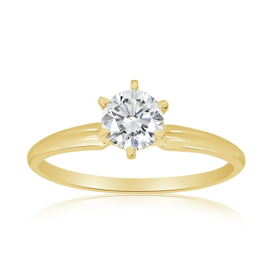 G/SI 1/2ctw Diamond Solitaire Engagement Ring in 14k Yellow Gold