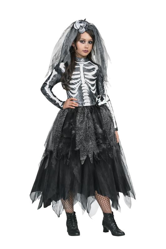 Skelly Bride Costume for Children, Girls, Medium(7/8), by Way to Celebrate