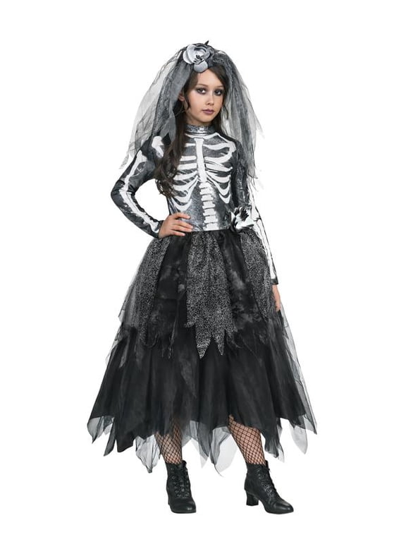 Skelly Bride Halloween Costume for Children, Girls' Size XL (14/16), by Way to Celebrate