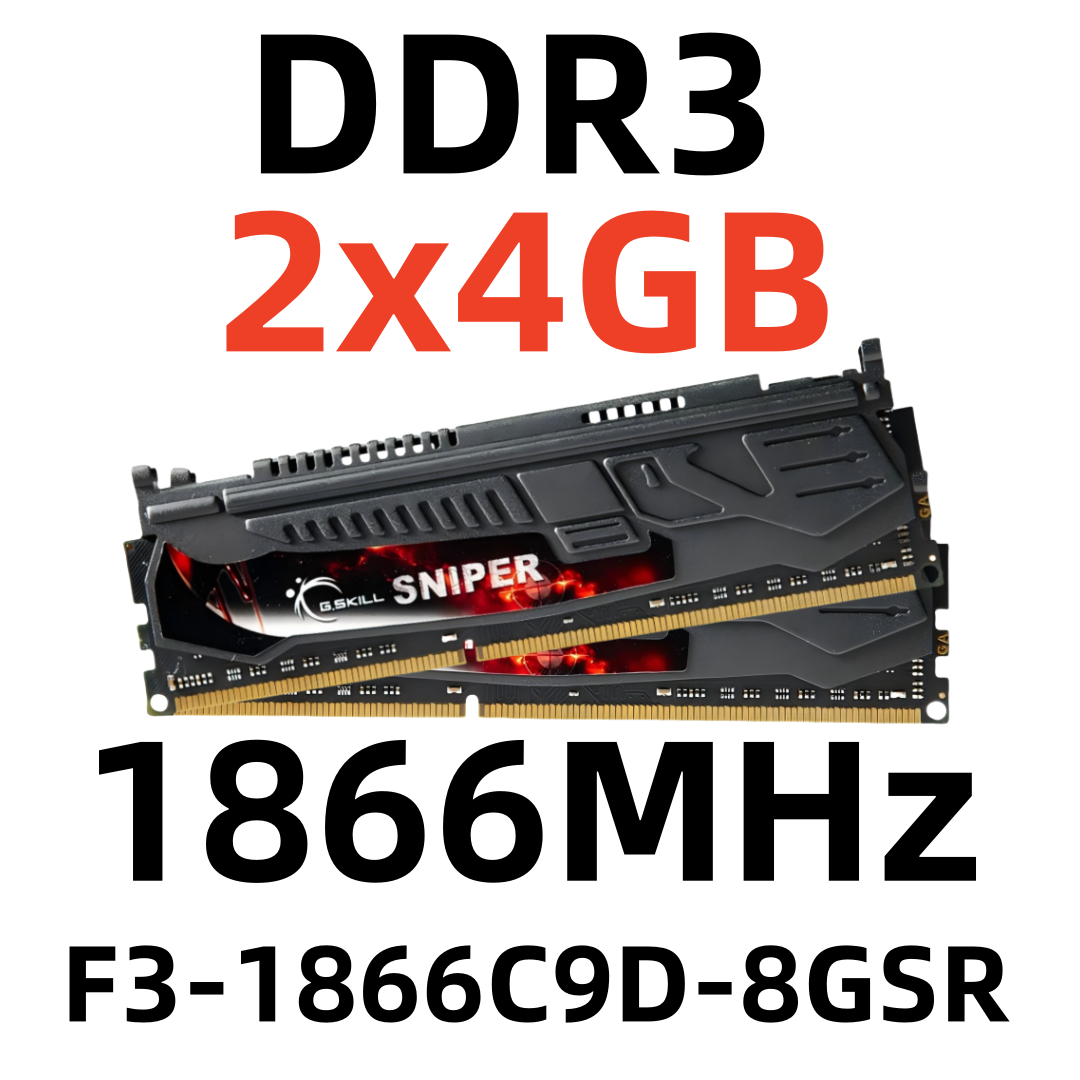 G.SKILL RAM SNIPER DDR3 1866 MHz 8 GB Desktop Memory DIMM for PC, 2x4