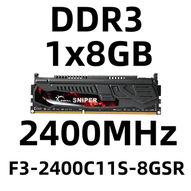 G.SKILL RAM SNIPER DDR3 2400 MHz 8 GB Desktop Memory DIMM for PC, 1x8 GB,F3-2400C11S-8GSR