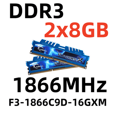 G.SKILL RipjawsX DDR3 1866MHz RAM 16GB Desktop Memory DIMM for PC,2x8GB,F3-1866C9D-16GXM