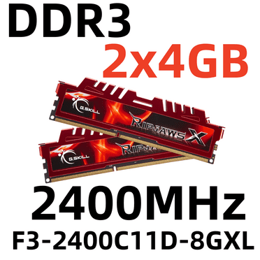 G.SKILL RipjawsX DDR3 2400MHz 8GB RAM Desktop Memory DIMM for PC,2x4GB,F3-2400C11D-8GXL