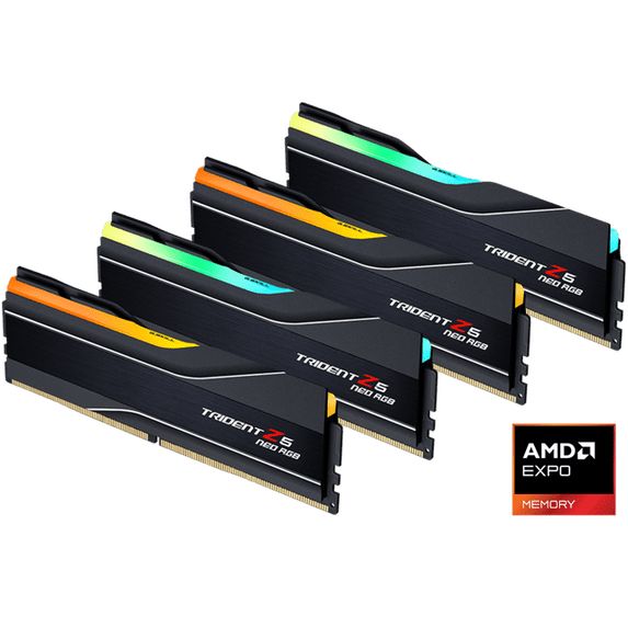 G.SKILL Trident Z5 Neo RGB Series 256GB (4 x 64GB) 288-Pin PC RAM DDR5 6000 (PC5 48000) Desktop Memory Model F5-6000J3644D64GX4-TZ5NR