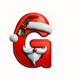 thumbnail image 1 of G Santa Hat Themed Alphabet Ornaments G Acrylic Letters With Silver Thread For Holiday Decor, 1 of 3