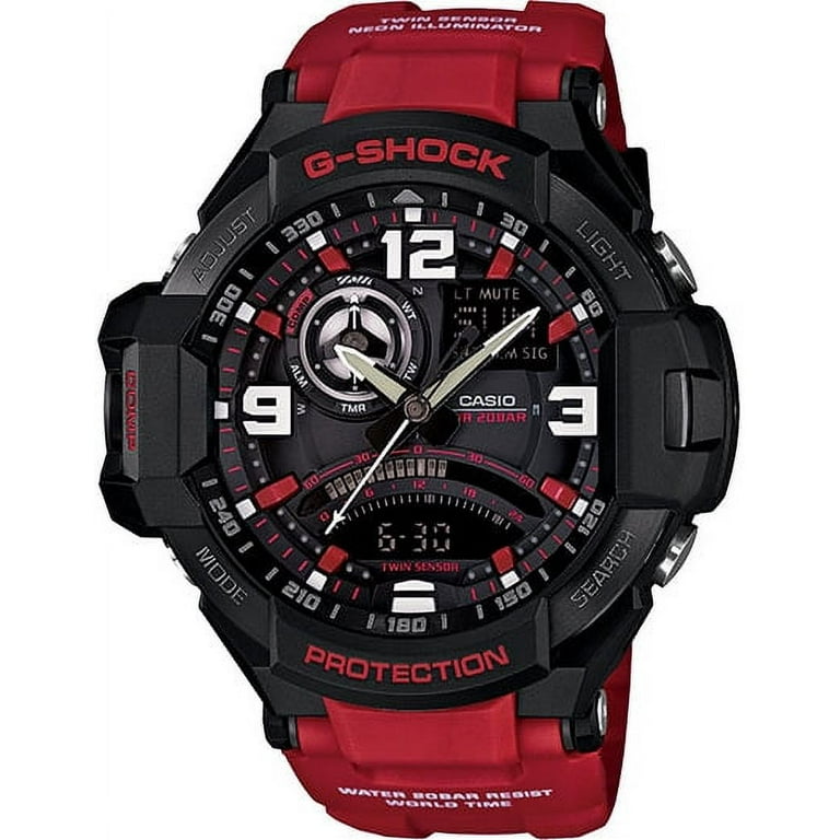 G-Shock GA1000-4B Aviation Black Dial Red Resin Quartz Men's G-Shock GA1000-4B Aviation Black Dial Red Resin Quartz Men's