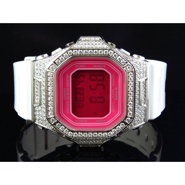 G-SHOCK DW-5600 ダイヤモンド装飾 ホワイト G Shock Ladies White Simulated Diamond Watch 5600 - Walmart.com