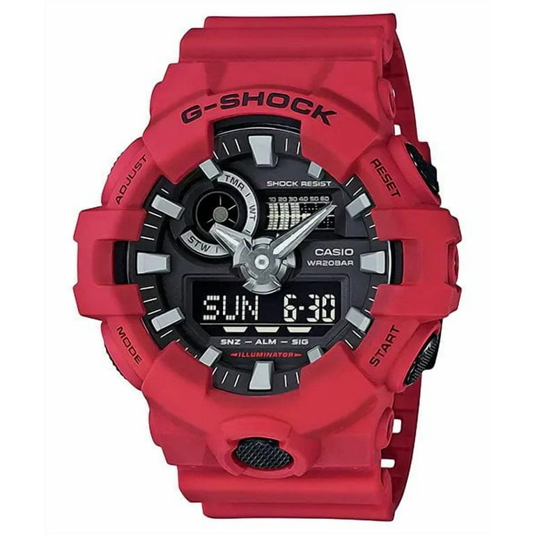 Casio G-Shock Red Digital Analog Watch, Resin Band, Quartz, 200m