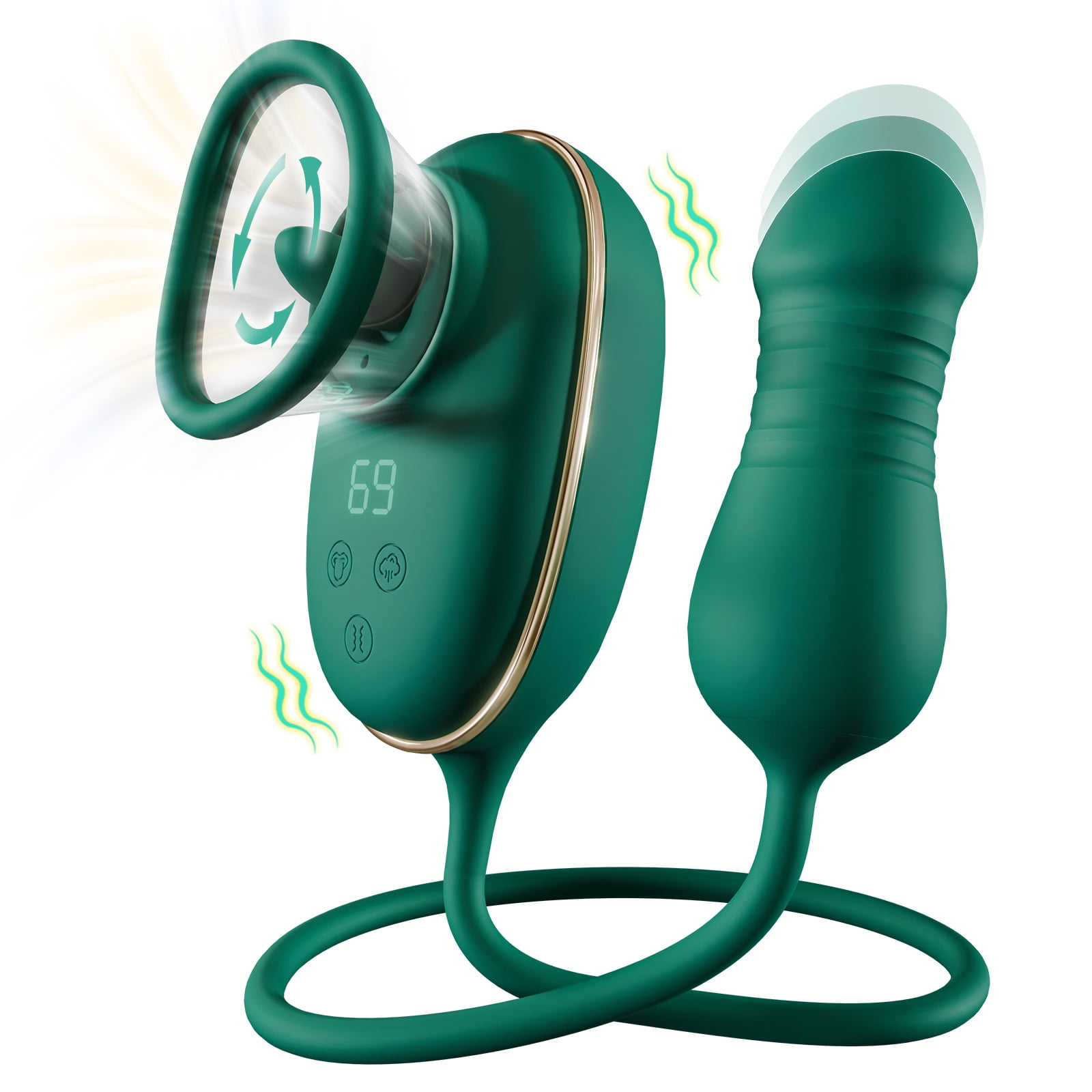 G Spot Vibrator Adult Sex Toys for Women, KERERO Sucking Vibrator with 9 Tongue Licking & 3 Sucking Patterns, 9 Thrusting Women Sex Toy Dildo Vibrator Adult Toy,Green