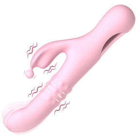 G-Spot Vibrator with 10 Vibrating & 10 Flapping Modes,Dilate Feature Rabbit Vbrator,Adult Sex Toys for Women-Pink